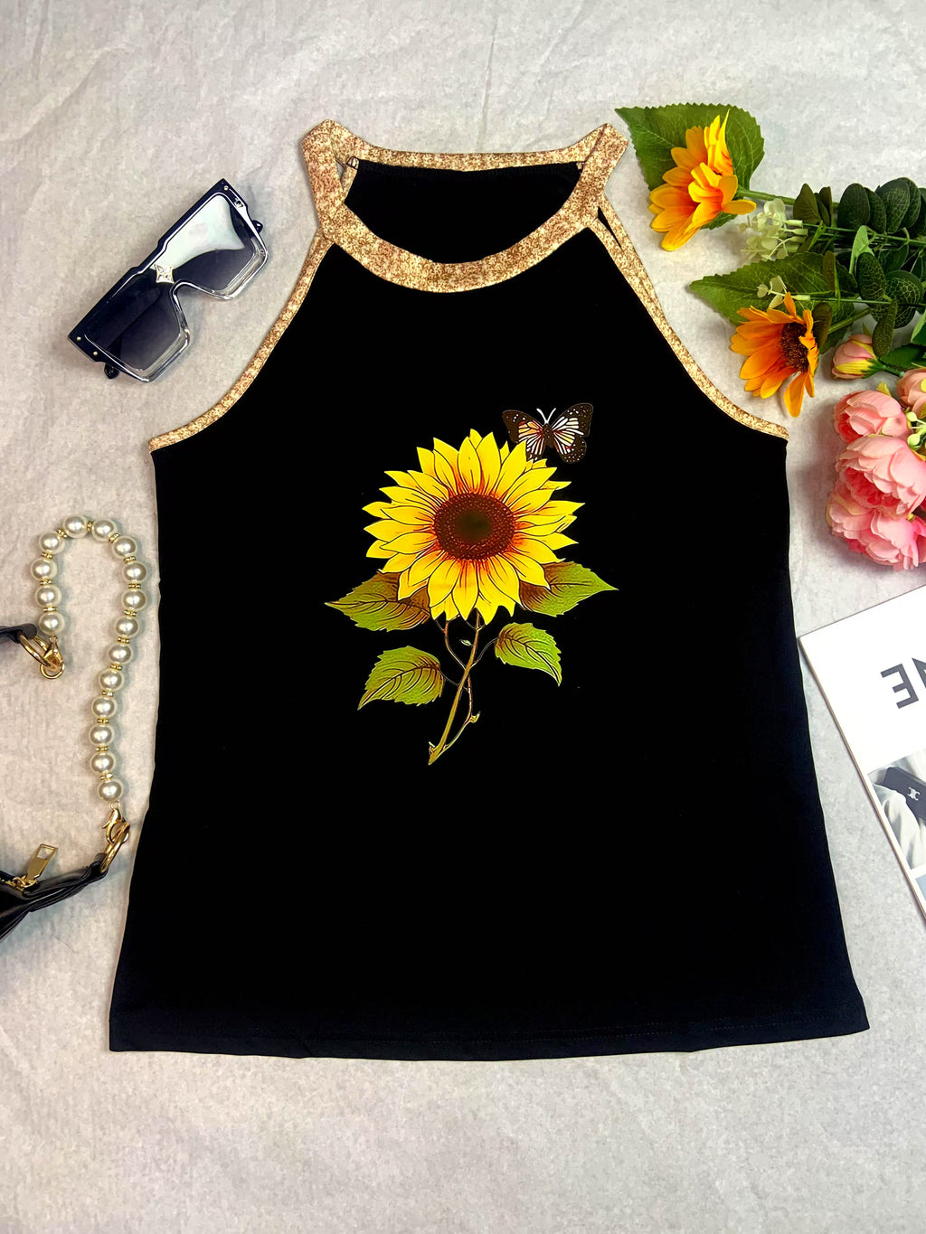 Women Casual Sleeveless Summer Halter Top