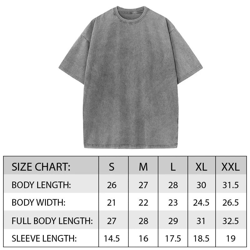 Acid Wash Vintage Style Short-Sleeves Graphic T-shirt
