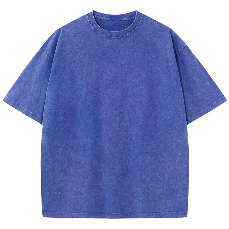 Acid Wash Vintage Style Short-Sleeves Graphic T-shirt