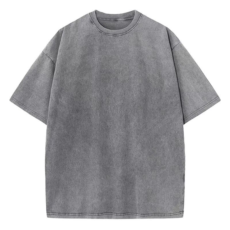 Acid Wash Vintage Style Short-Sleeves Graphic T-shirt