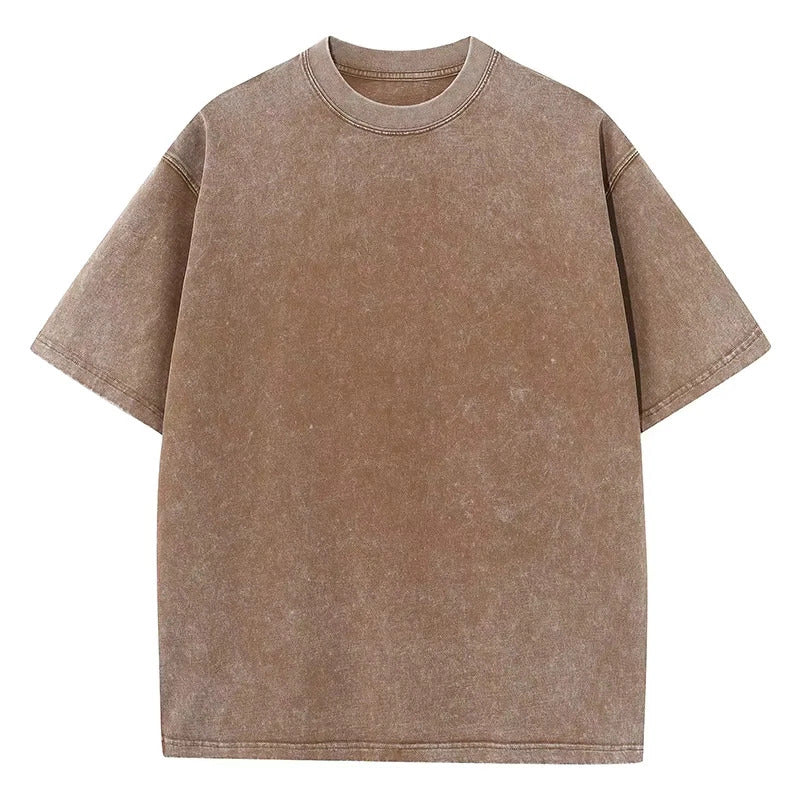 Acid Wash Vintage Style Short-Sleeves Graphic T-shirt