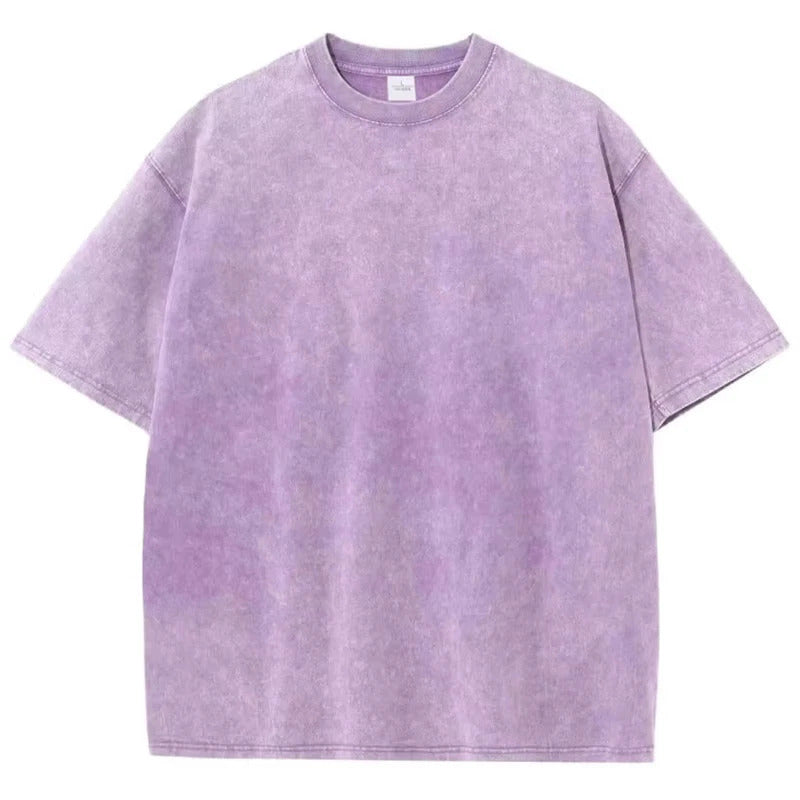 Acid Wash Vintage Style Short-Sleeves Graphic T-shirt