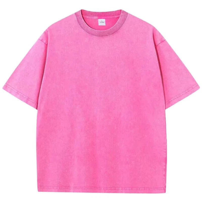 Acid Wash Vintage Style Short-Sleeves Graphic T-shirt