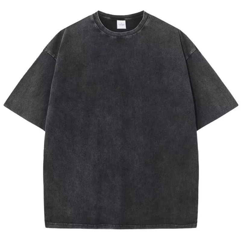 Acid Wash Vintage Style Short-Sleeves Graphic T-shirt